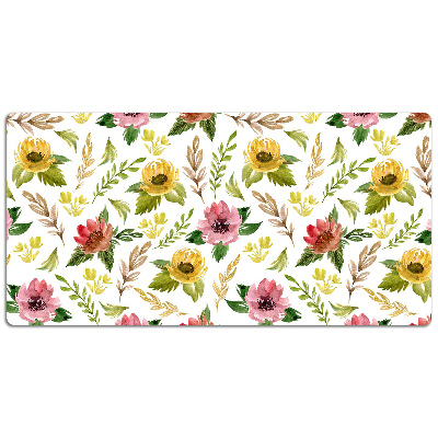 Bureau mat Aquarelbloemen