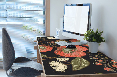 Bureau onderlegger groot Retro bloemen