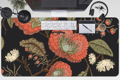 Bureau onderlegger groot Retro bloemen