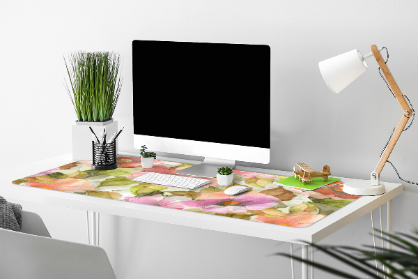 Bureau onderlegger groot Geschilderde bloemen
