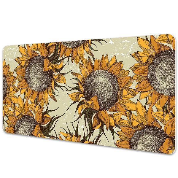 Bureau mat Retro zonnebloemen