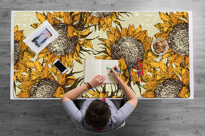 Bureau mat Retro zonnebloemen