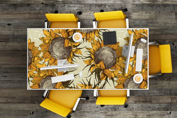 Bureau mat Retro zonnebloemen
