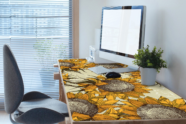 Bureau mat Retro zonnebloemen