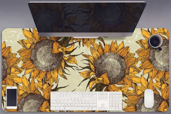 Bureau mat Retro zonnebloemen
