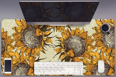 Bureau mat Retro zonnebloemen