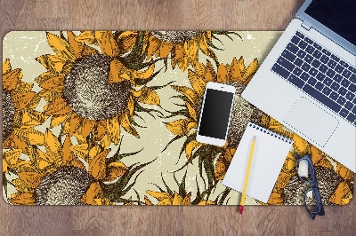 Bureau mat Retro zonnebloemen