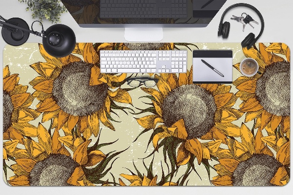 Bureau mat Retro zonnebloemen