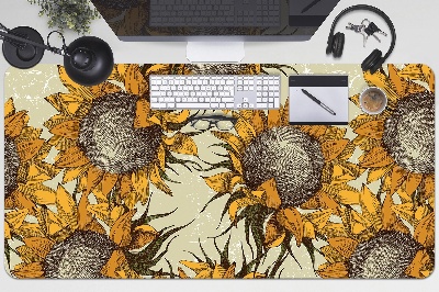 Bureau mat Retro zonnebloemen