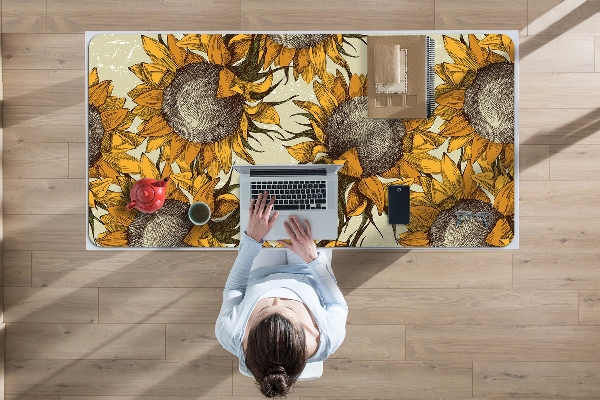 Bureau mat Retro zonnebloemen