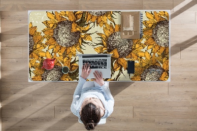 Bureau mat Retro zonnebloemen