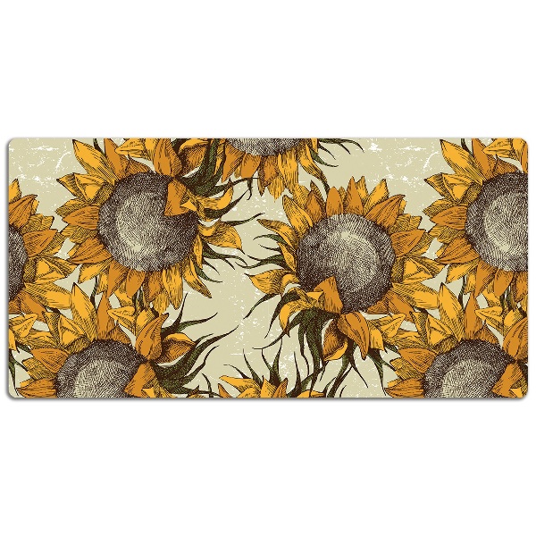 Bureau mat Retro zonnebloemen