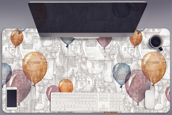Bureau onderlegger Ballonnen en huizen