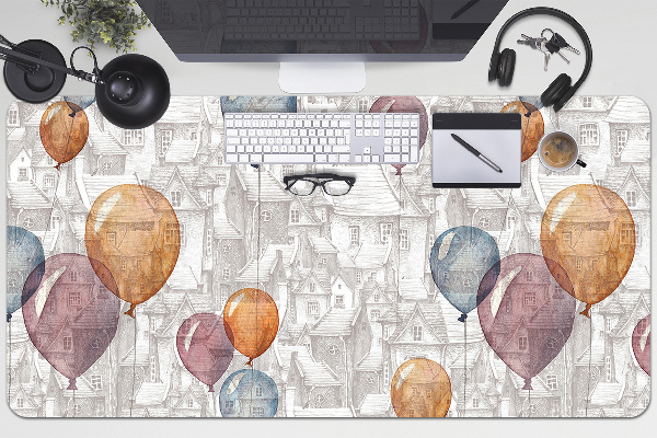Bureau onderlegger Ballonnen en huizen