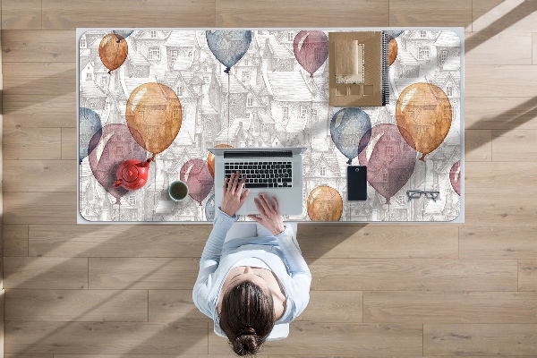 Bureau onderlegger Ballonnen en huizen