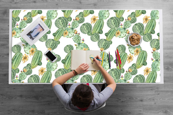 Bureau mat Cacti met bloemen