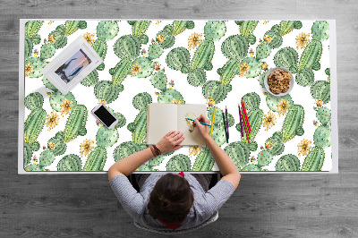 Bureau mat Cacti met bloemen