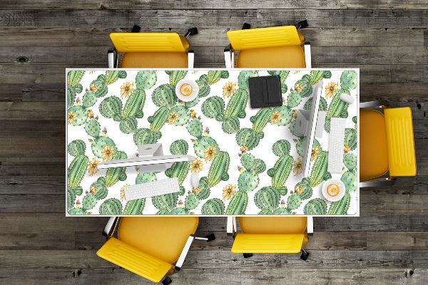 Bureau mat Cacti met bloemen