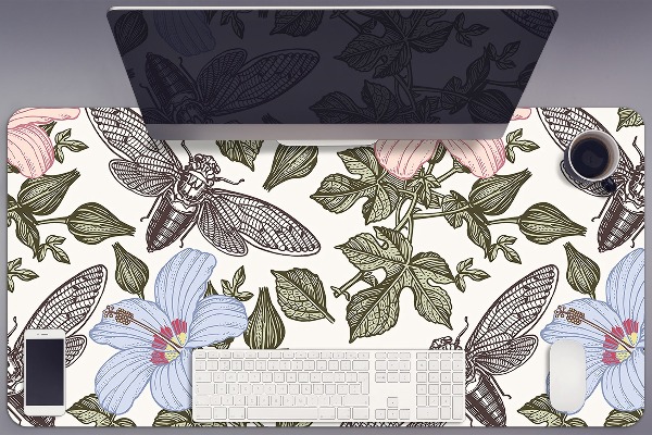 Bureau onderlegger Vlinders tussen bloemen