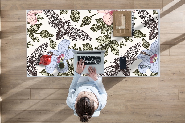 Bureau onderlegger Vlinders tussen bloemen
