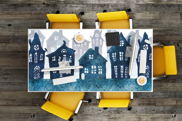Bureau mat Stad 's nachts