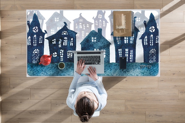 Bureau mat Stad 's nachts