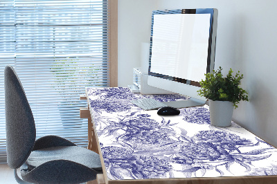 Bureau mat Purple peonies