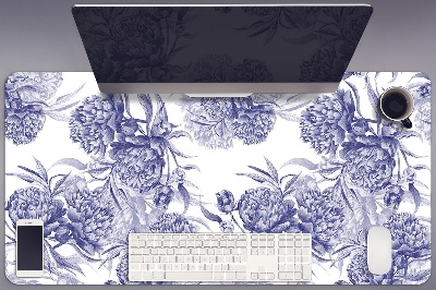 Bureau mat Purple peonies