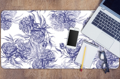 Bureau mat Purple peonies