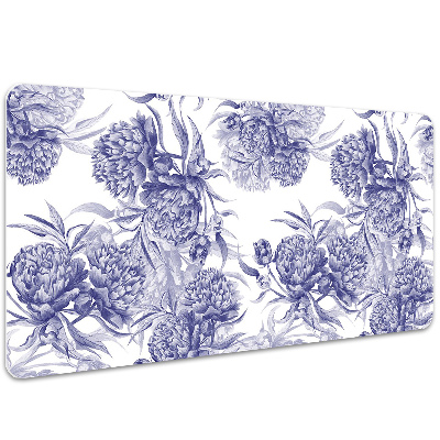 Bureau mat Purple peonies