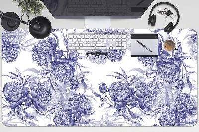 Bureau mat Purple peonies