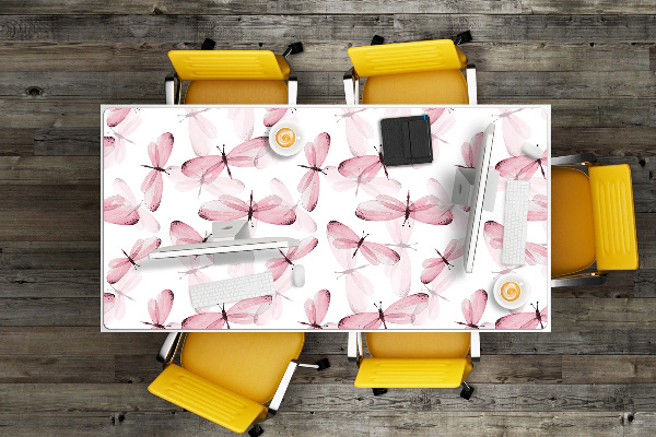 Bureau onderlegger Roze libellen
