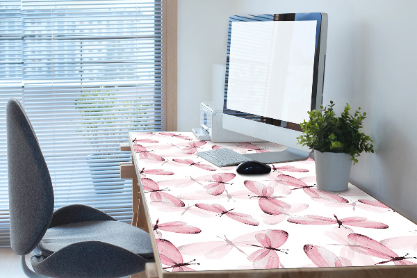 Bureau onderlegger Roze libellen