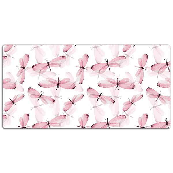 Bureau onderlegger Roze libellen