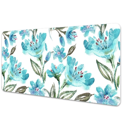 Bureau onderlegger Turquoise bloemen