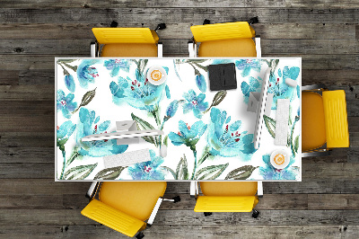 Bureau onderlegger Turquoise bloemen