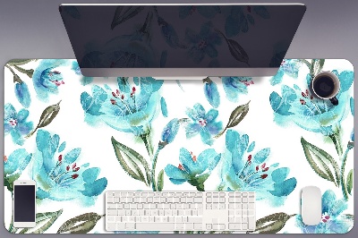 Bureau onderlegger Turquoise bloemen