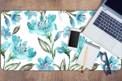 Bureau onderlegger Turquoise bloemen