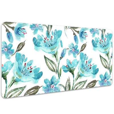 Bureau onderlegger Turquoise bloemen