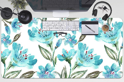 Bureau onderlegger Turquoise bloemen