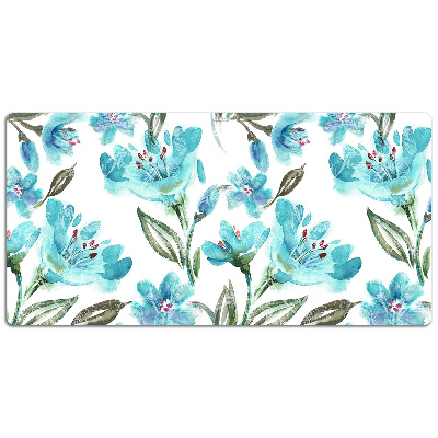 Bureau onderlegger Turquoise bloemen