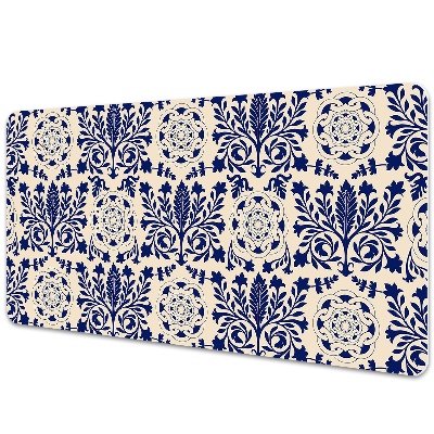 Bureau onderlegger groot Blauw patroon