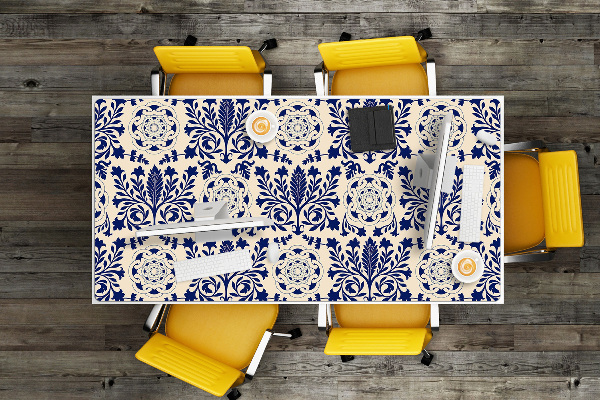 Bureau onderlegger groot Blauw patroon