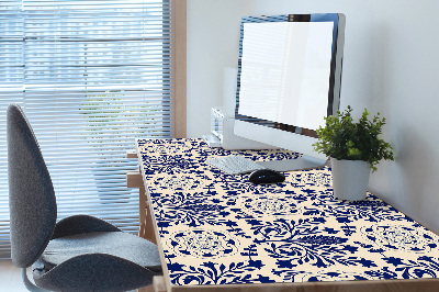 Bureau onderlegger groot Blauw patroon