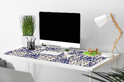 Bureau onderlegger groot Blauw patroon