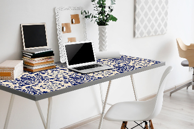 Bureau onderlegger groot Blauw patroon