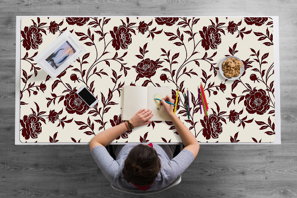 Bureau mat Bourgondische bloemen