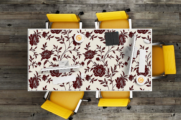 Bureau mat Bourgondische bloemen
