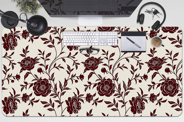 Bureau mat Bourgondische bloemen