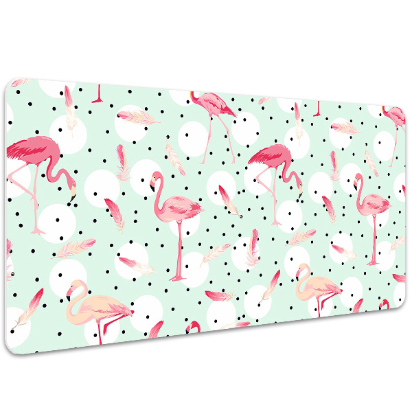 Bureau onderlegger Flamingo's en stippen